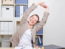 office stretch arms up