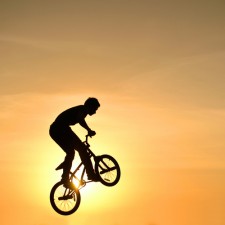 biker sunset